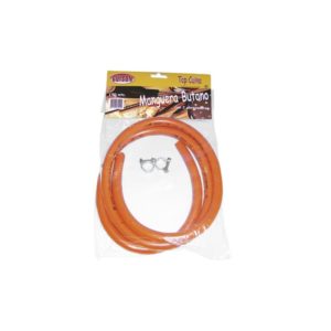 GOMA GAS BUTANO 1,5 M CON ABRAZADERAS