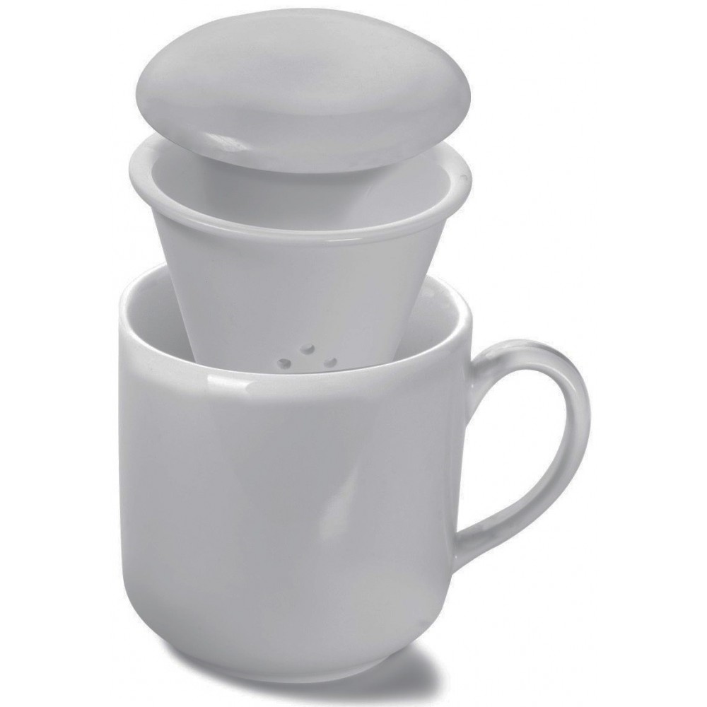 Tazas para té de porcelana con filtro / colador y tapa