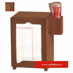 SERVILLETERO MADERA CON PALILLERO Y PORTAMENU
