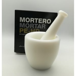MORTERO POLIET 14CM C/ MANGO BCO