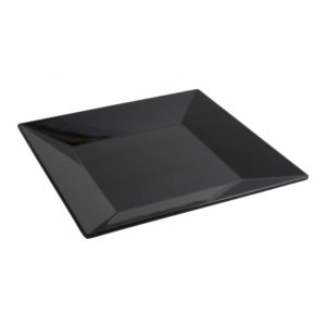 PLATO CUADRADO 27CM NEGRO