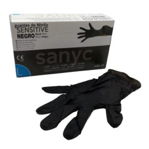 GUANTE NITRILO SENSITIVE NEGRO "L" GDE 4GR